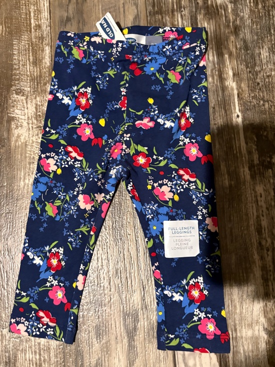Old Navy Other - Old Navy Navy Floral Full-Length Leggings Baby Girl Size 12-18 Months! NWT!